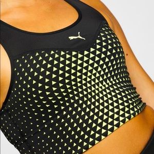 Puma long line bra crop fluro/ black XS